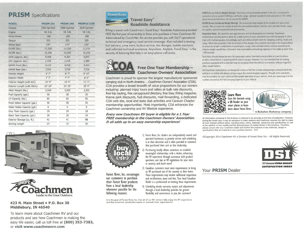as.  2016 Coachmen Prism 24G - National Vehicle