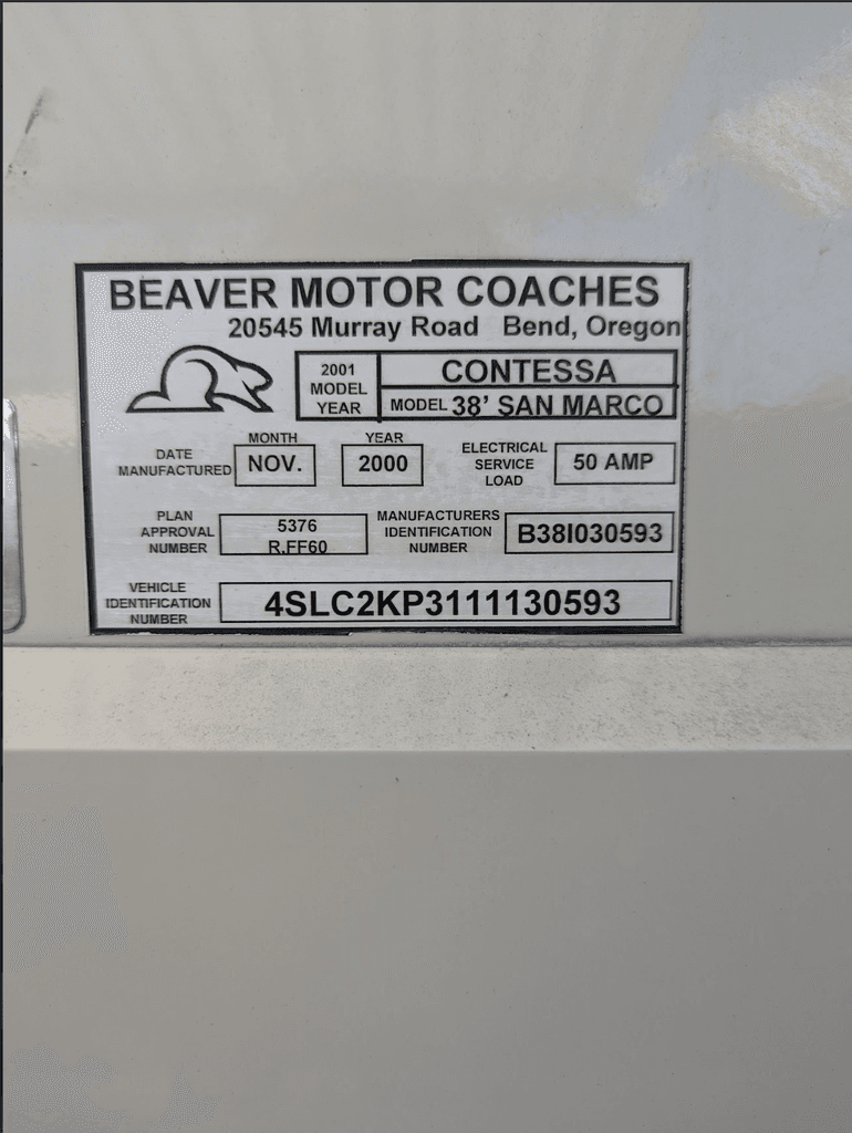 2001 Beaver Contessa 38 San Marco - National Vehicle