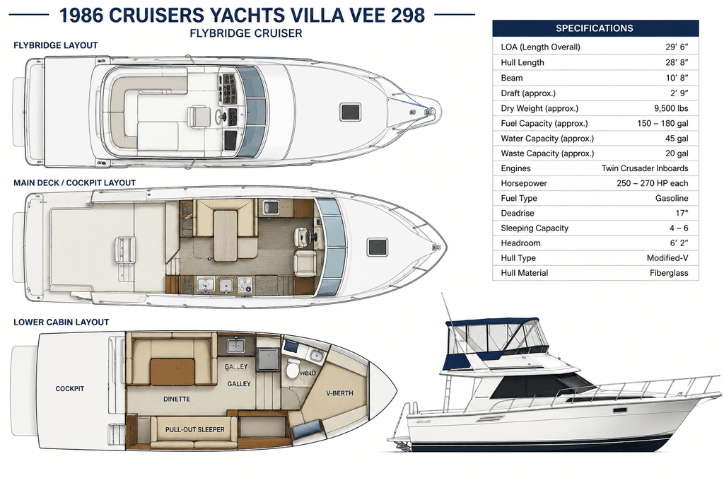 1986 Cruisers Yachts Villa Vee 298 - National Vehicle